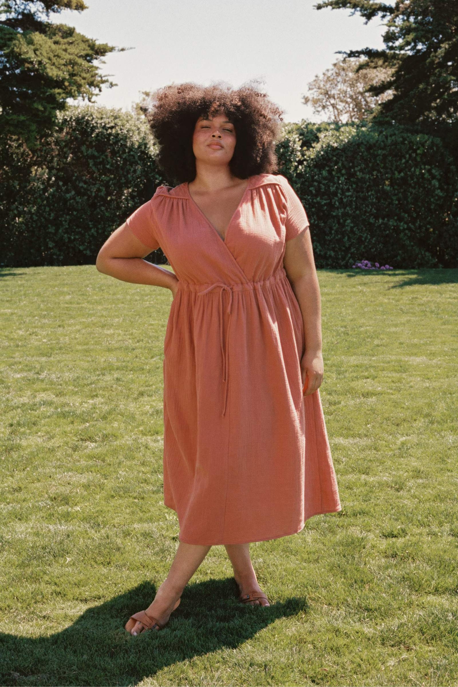 The Dawn Dress Extended | Terracotta Gauze – Christy Dawn 