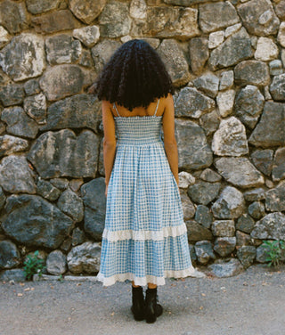 The Emma Dress | Cornflower Basketweave