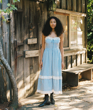 The Emma Dress | Cornflower Basketweave