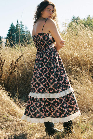 The Emma Dress | Night Rose Lattice