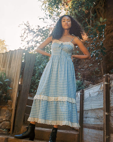 The Emma Dress | Cornflower Basketweave – Christy Dawn