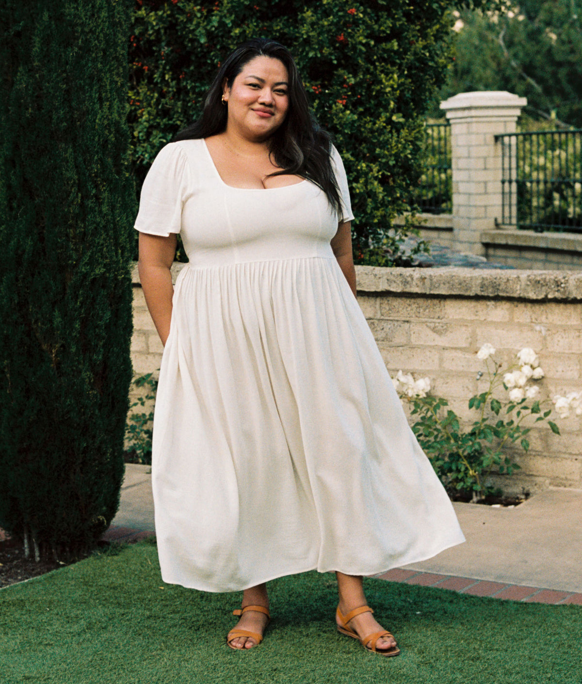 chinese dress ladies The Scarlet Dress Extended in Eggshell, Size 2XL