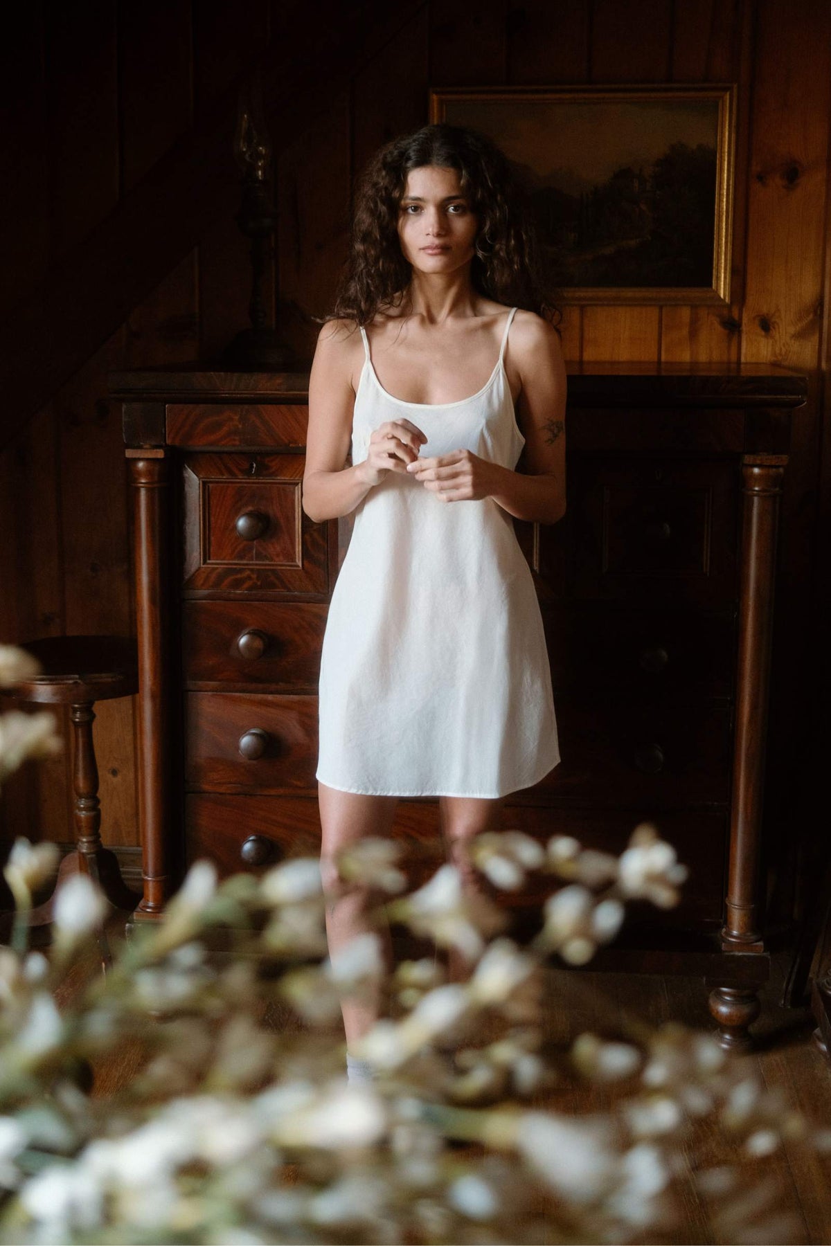 ivory slip dress short Shona Joy - Lustre Lace Slip Mini Dress - Ivory