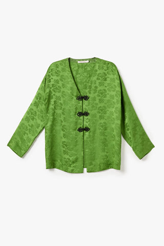 The Geneva Blouse | Emerald Jacquard
