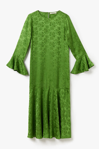 The Josette Dress | Emerald Jacquard