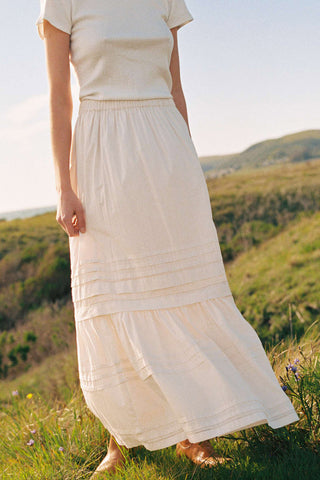 Melanie cotton linen tiered maxi dress - white – Styling You The Label
