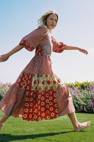 The Gina Dress | Patchwork Reds