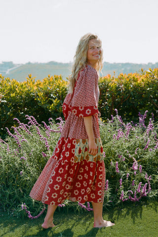 The Gina Dress | Patchwork Reds