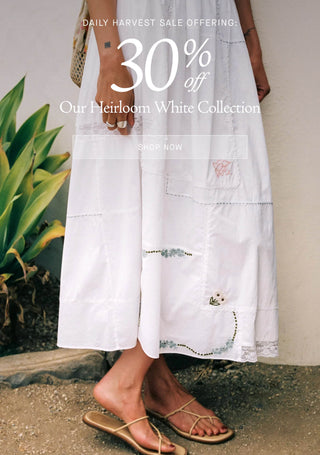Daily Harvest Sale Offering 30% Off Our Heirloom White COllection Shop Now