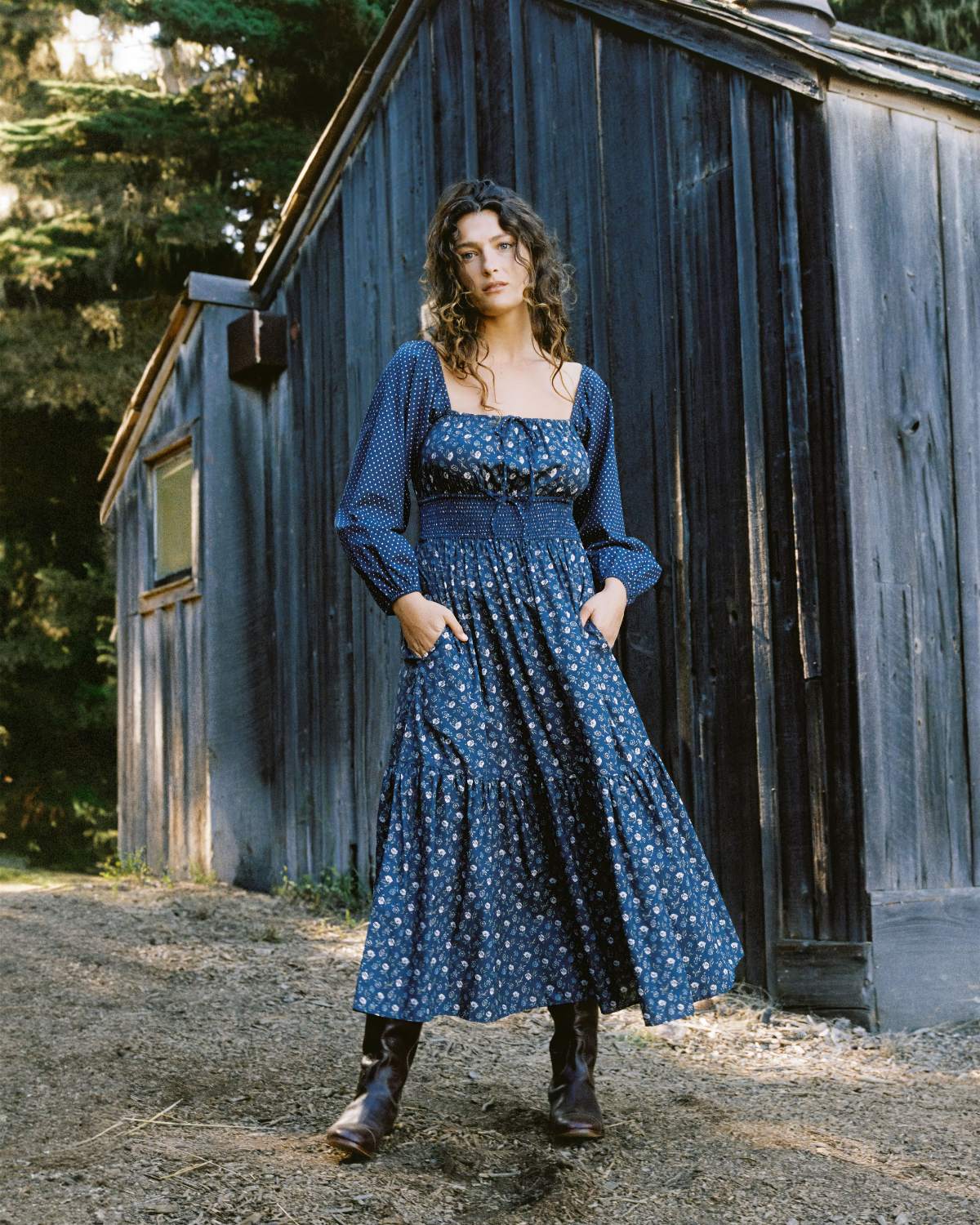 The Jennica Dress | Oat Straw Blue Christy Dawn The Jennica Dress | Oat Straw Blue Christy Dawn