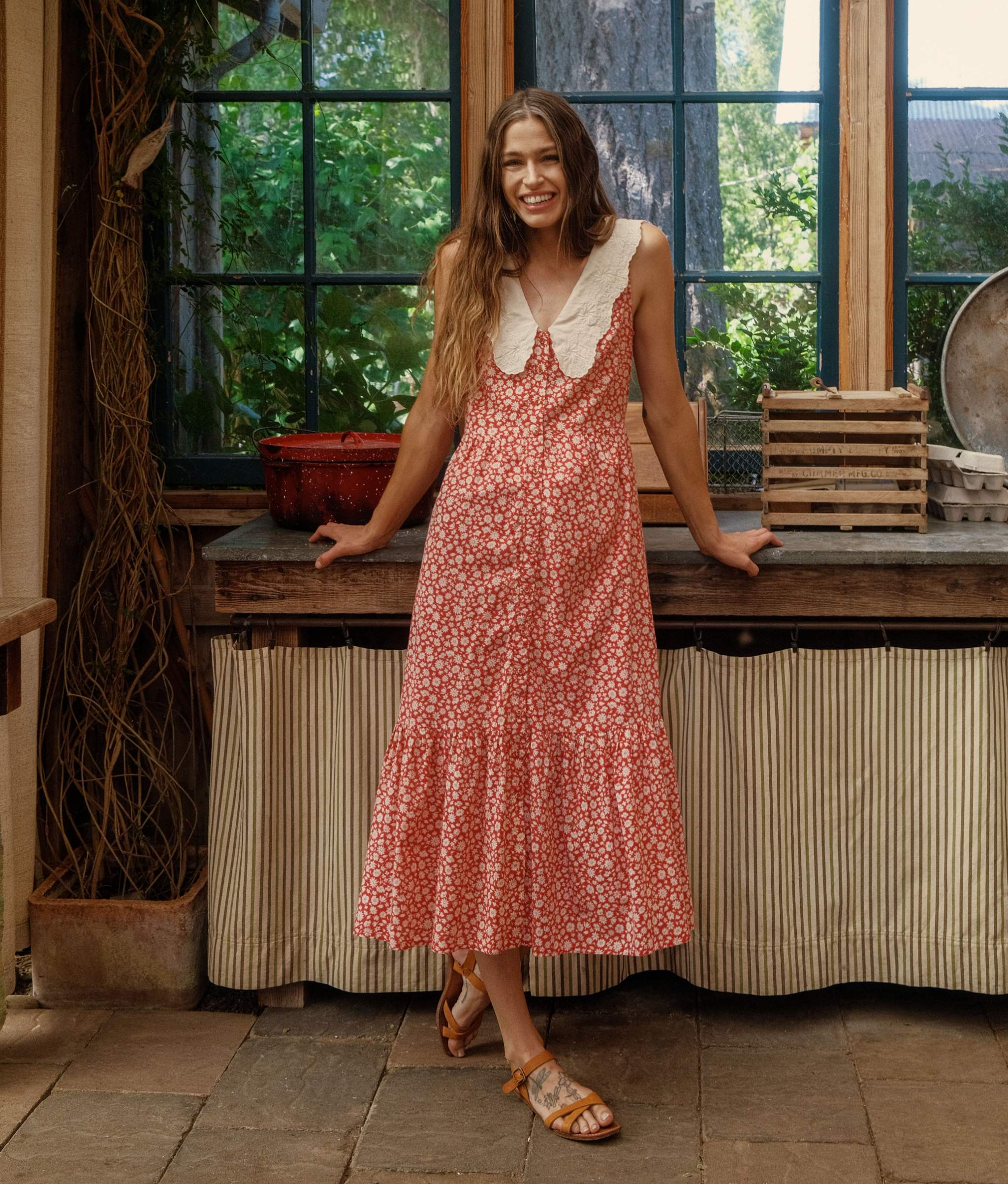 The Jessalyn Dress | Crimson Calendula – Christy Dawn