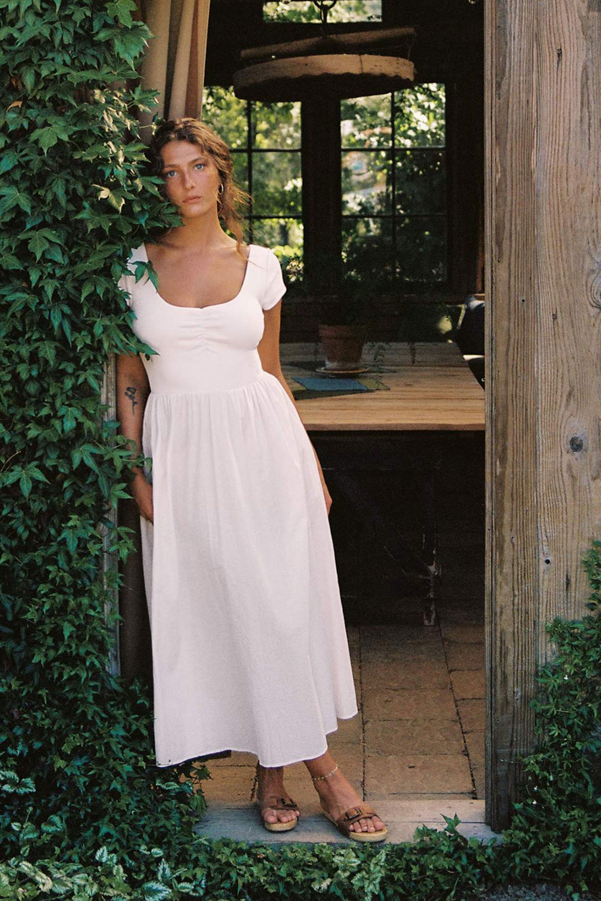 The Monica Dress in Petal Pink, Size Large, Organic Cotton