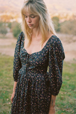 The Narcissa Dress | Noir Tulips – Christy Dawn