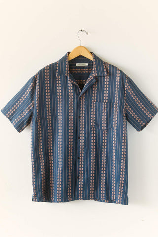 The Pedro Short Sleeve Shirt | Indigo Zinnia Stripe