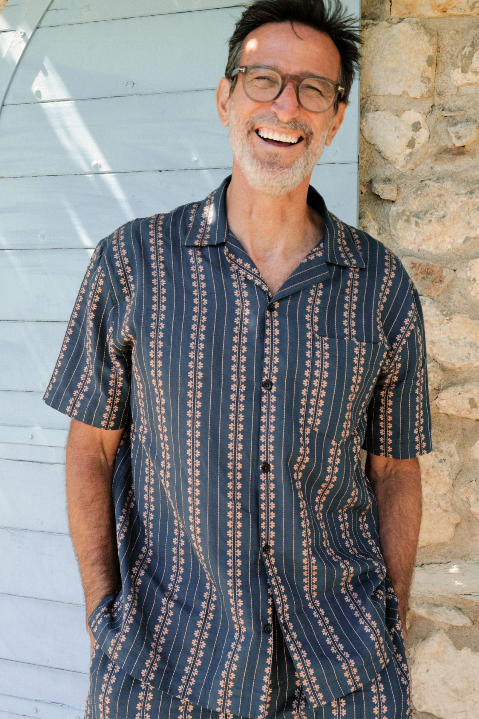 The Pedro Short Sleeve Shirt | Indigo Zinnia Stripe – Christy Dawn