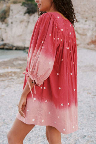 The Regan Dress | Wine Shibori