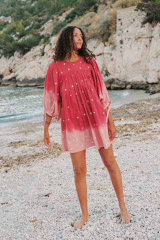 The Regan Dress | Wine Shibori