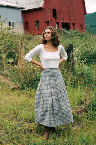 The Rhoda Skirt | Slate Gingham