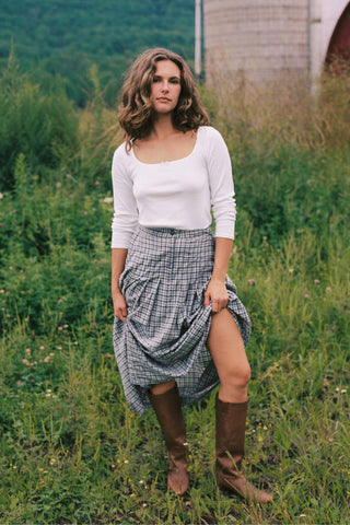 The Rhoda Skirt | Slate Gingham