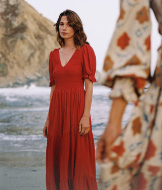 The Brooklyn Dress | Crimson Gauze