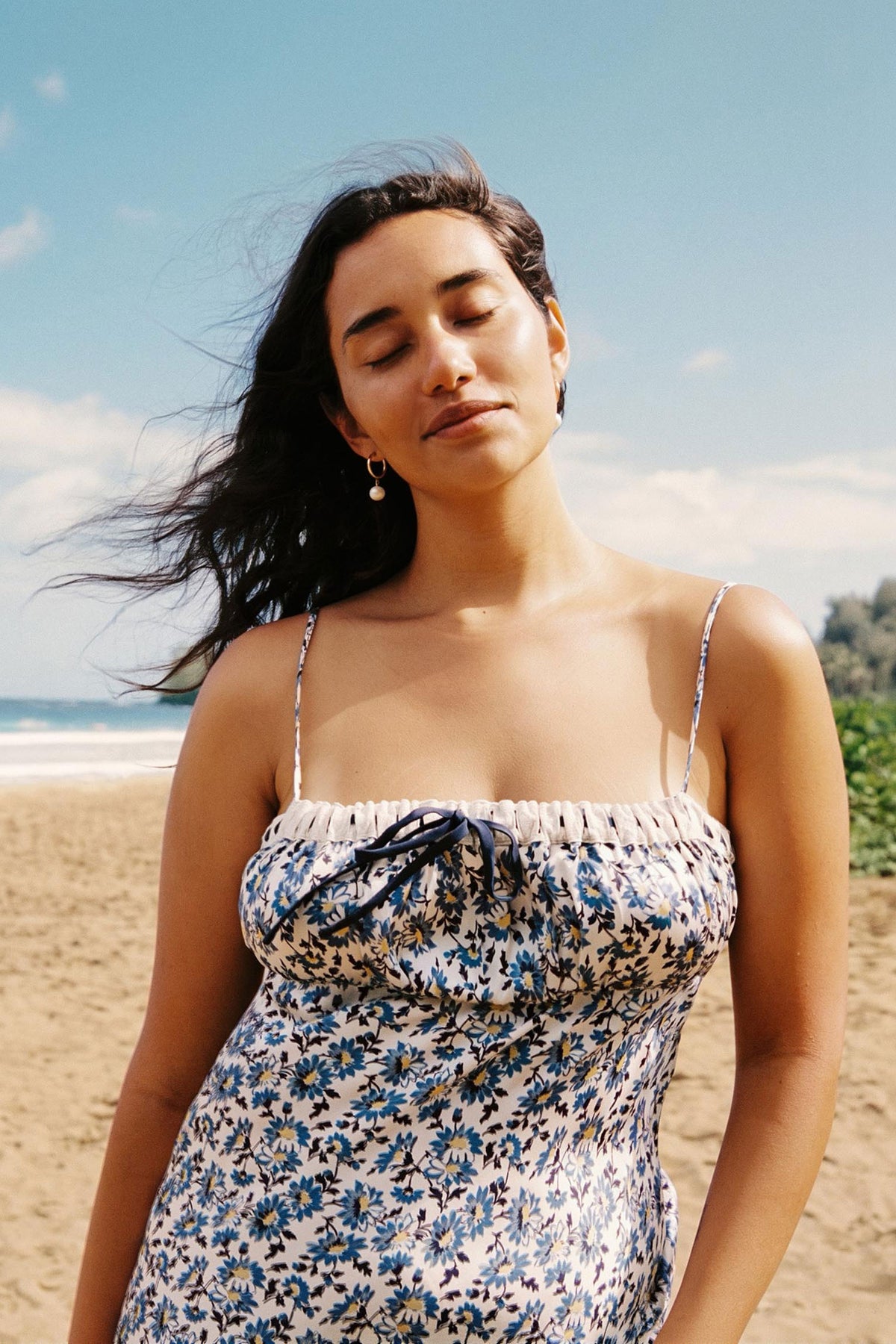 The Sam Dress in Sunflower Azure, Size Large