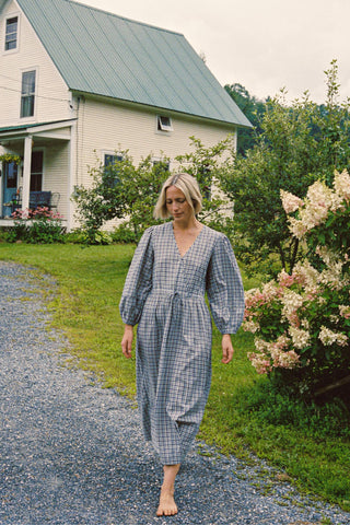 The Saunders Dress | Slate Gingham