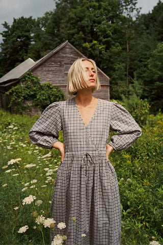 The Saunders Dress | Slate Gingham