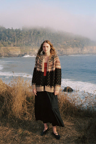 The Thora Cardigan | Fair Isle Noir