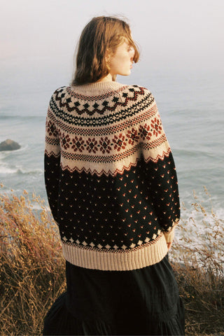 The Thora Cardigan | Fair Isle Noir