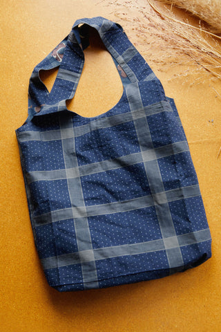 Patchwork Market Bag | Indigo Blues