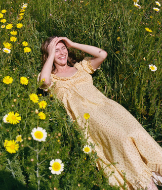 The Meadow Dress | Golden Pollinator Garden Silk-Cotton