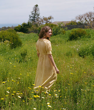 The Meadow Dress | Golden Pollinator Garden Silk-Cotton