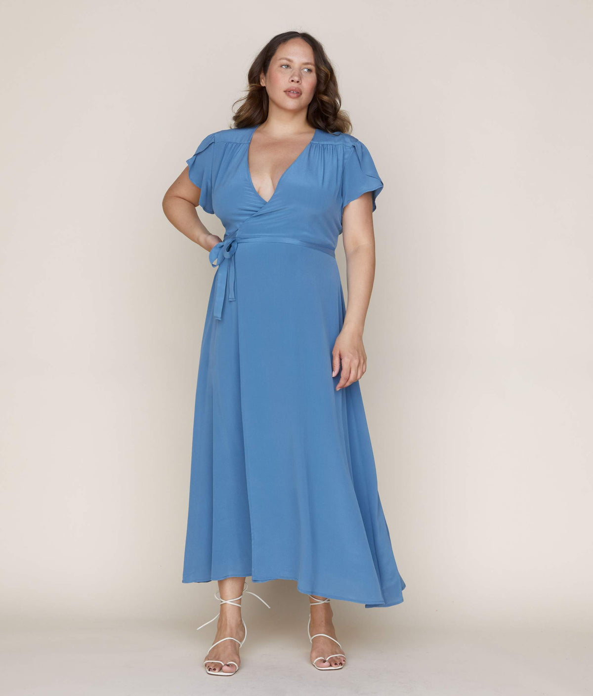 The Autumn Dress in Ocean Silk, Size Medium