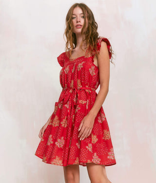 The Bennet Dress | Crimson Bouquet