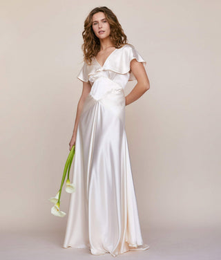 pearl white satin dress long white satin dress Eternal Flame Pearl Strap Midi Dress Off White