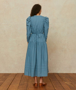 The Callan Dress | Geo Ditsy Azul