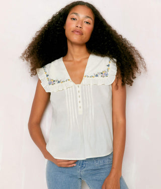 The Casandra Top | Ivory Embroider
