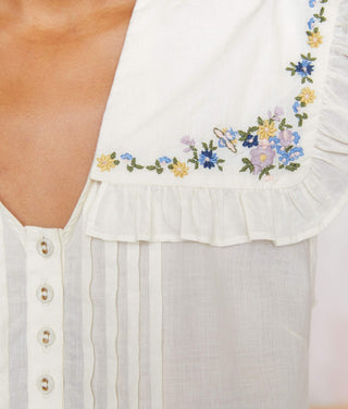 The Casandra Top | Ivory Embroider