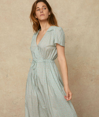 The Dawn Dress | Ditsy Teal