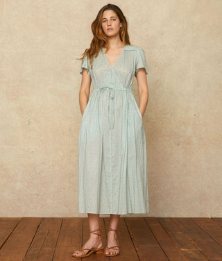The Dawn Dress | Ditsy Teal