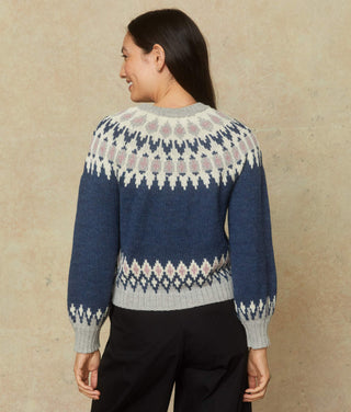 The Francesca Sweater | Denim Intarsia