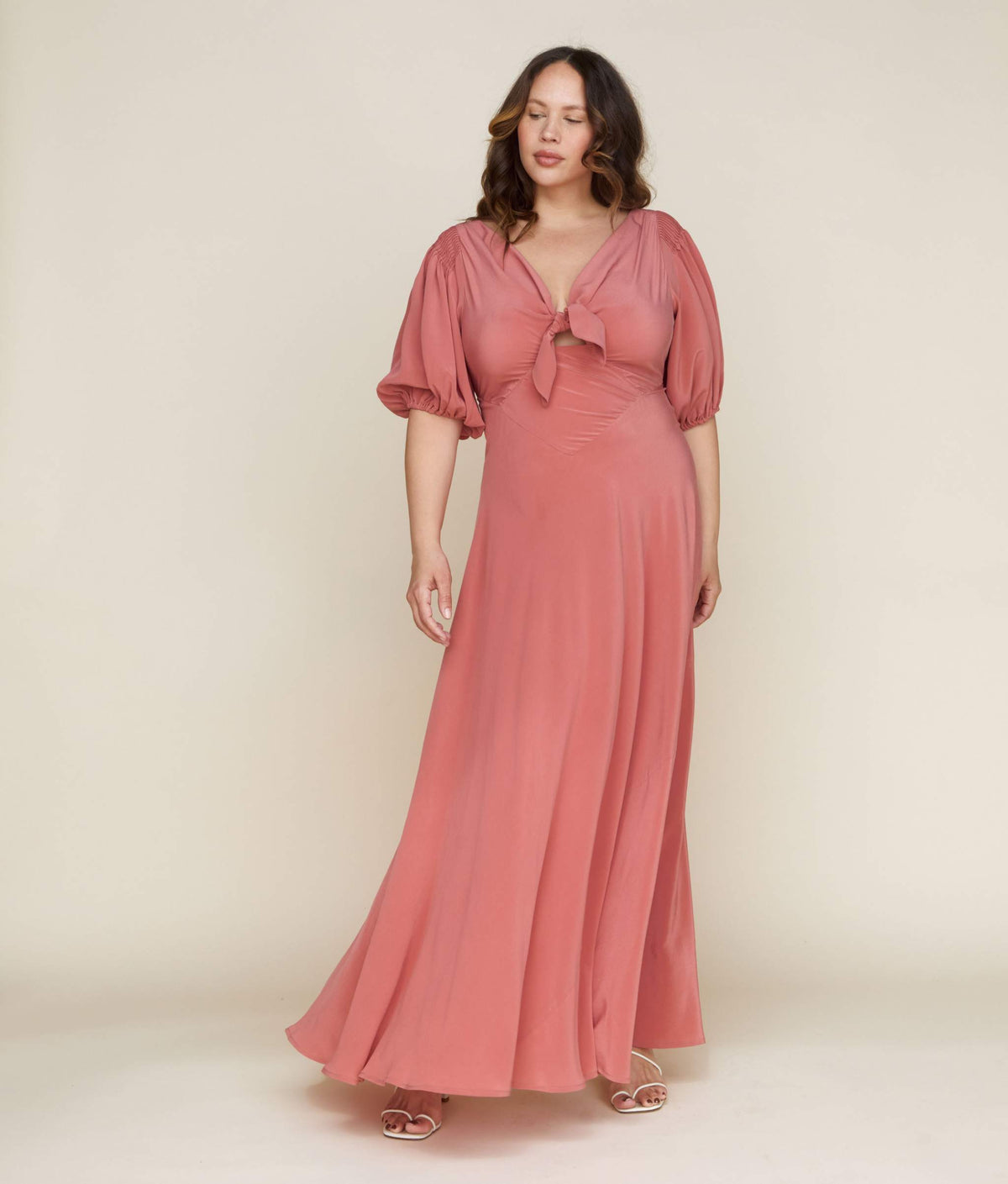 The Honey Dress in Dusty Rose Silk, Size Large