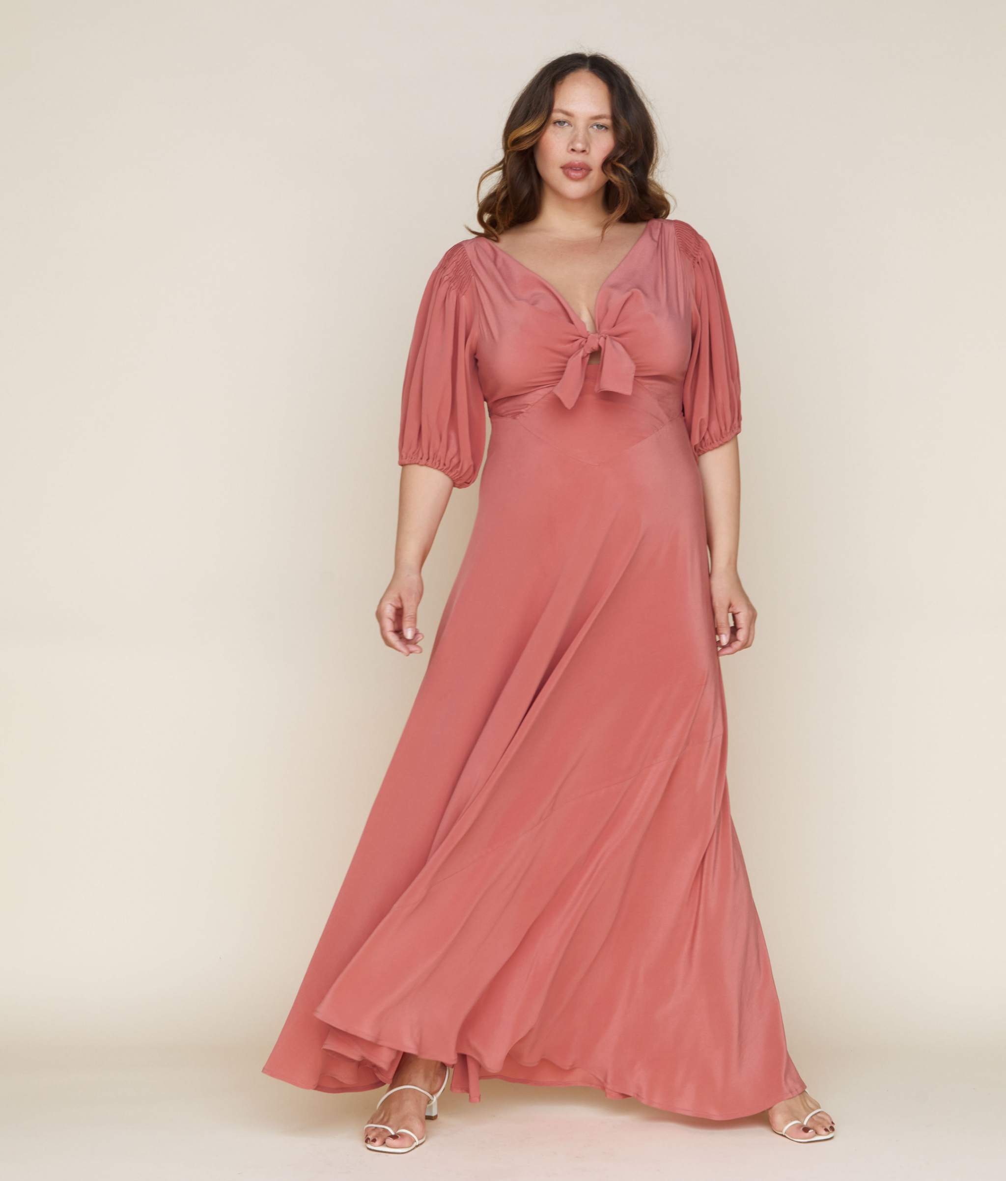 Christy Dawn Lira Taupe 2024 Bridesmaid Maxi Dress