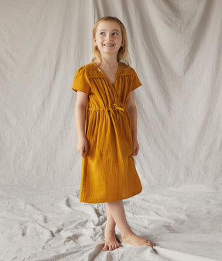 The Dawn Dress Kids | Mustard Gauze