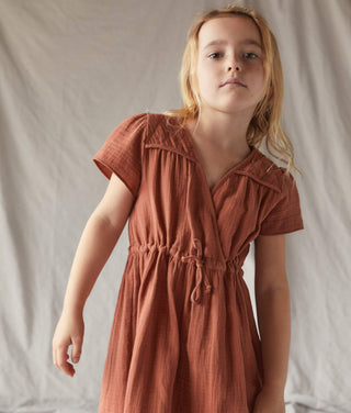 The Dawn Dress Kids | Terracotta Gauze