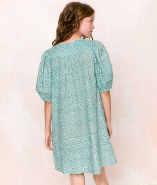 The Michaela Dress | Berry Ditsy Teal