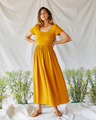 The Scarlet Dress | Mustard Gauze Christy Dawn The Scarlet Dress | Mustard Gauze Christy Dawn