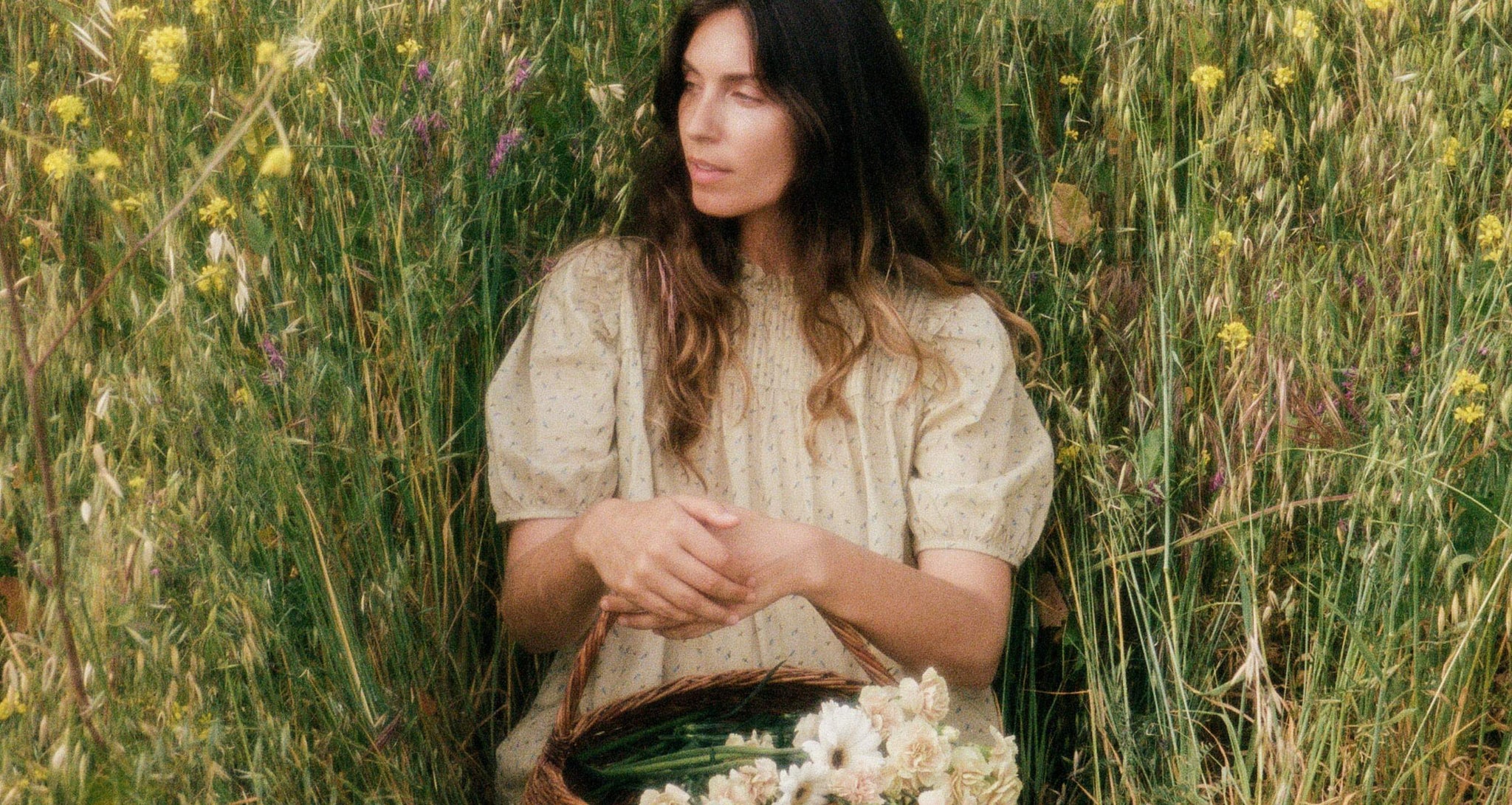 Woman in a dress outside